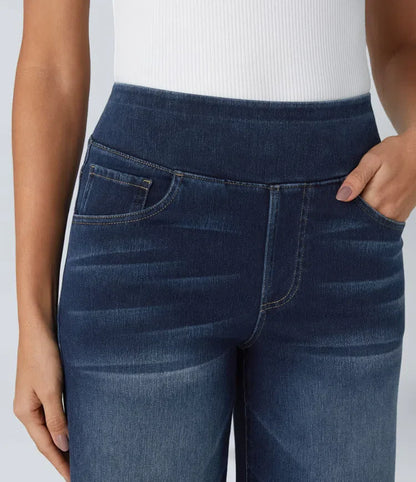 Vanelle | Hoge Taille Jeans Met Wijde Pijpen Voor Dames – Comfortabele Stretchdenim, Casual En Stijlvol