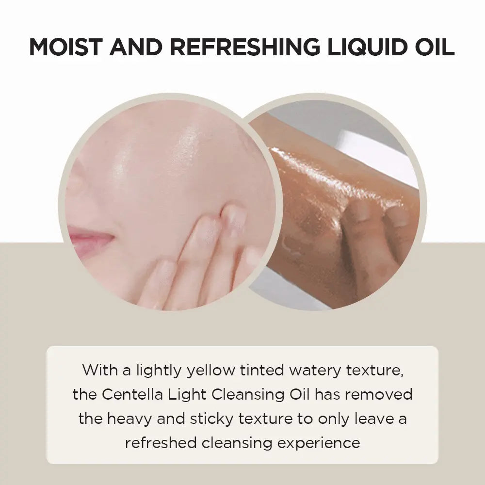[SKIN1004 ] Centella Light Cleansing Oil 6.76 fl.oz, 200ml, Pure and Light Oil with Fresh Cleansing Effect, Makeup Remover Calming Hypoallergenic