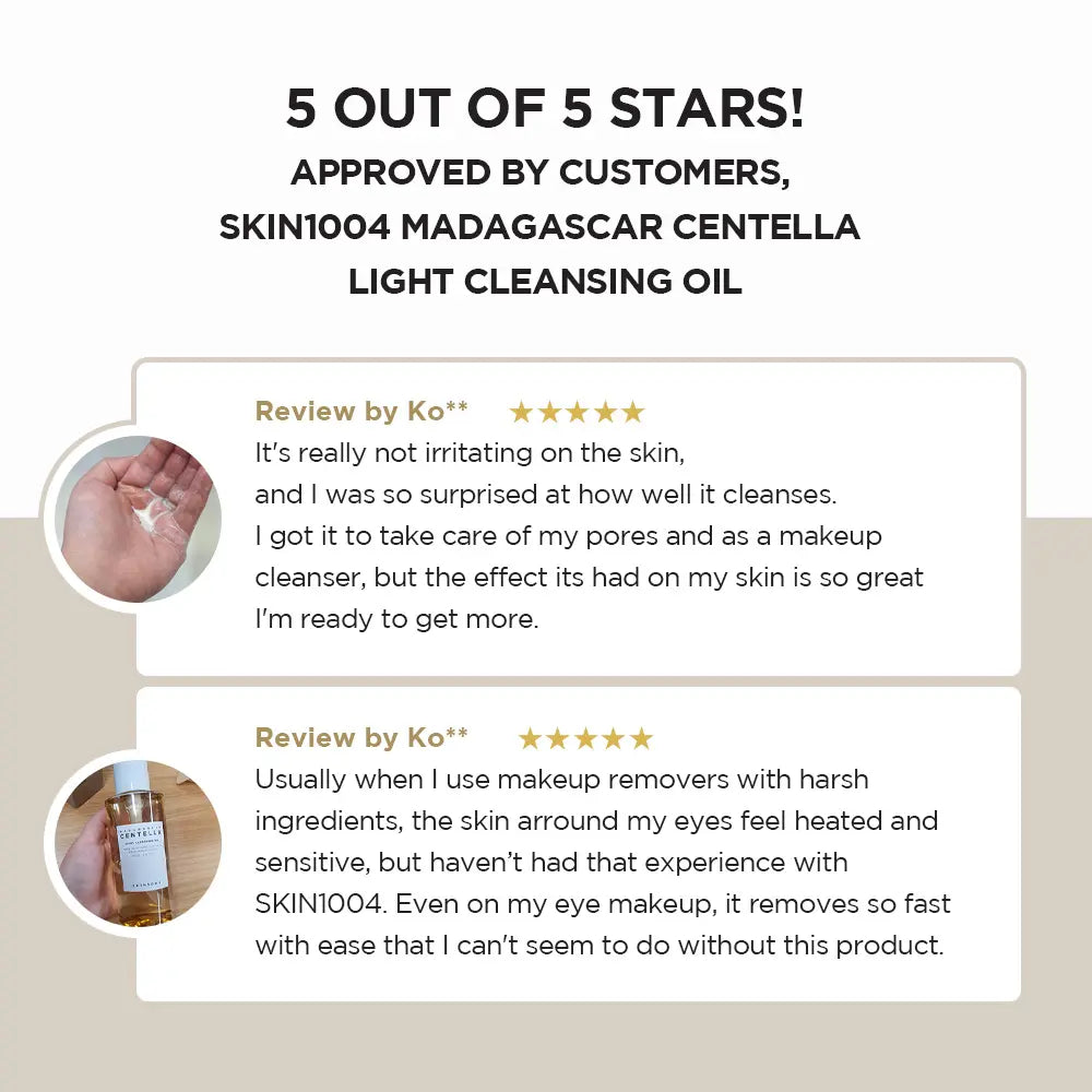 [SKIN1004 ] Centella Light Cleansing Oil 6.76 fl.oz, 200ml, Pure and Light Oil with Fresh Cleansing Effect, Makeup Remover Calming Hypoallergenic