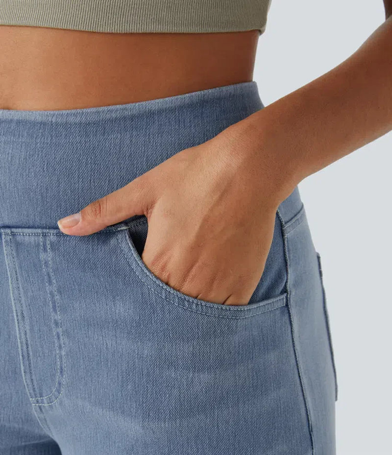 Vanelle | Hoge Taille Jeans Met Wijde Pijpen Voor Dames – Comfortabele Stretchdenim, Casual En Stijlvol